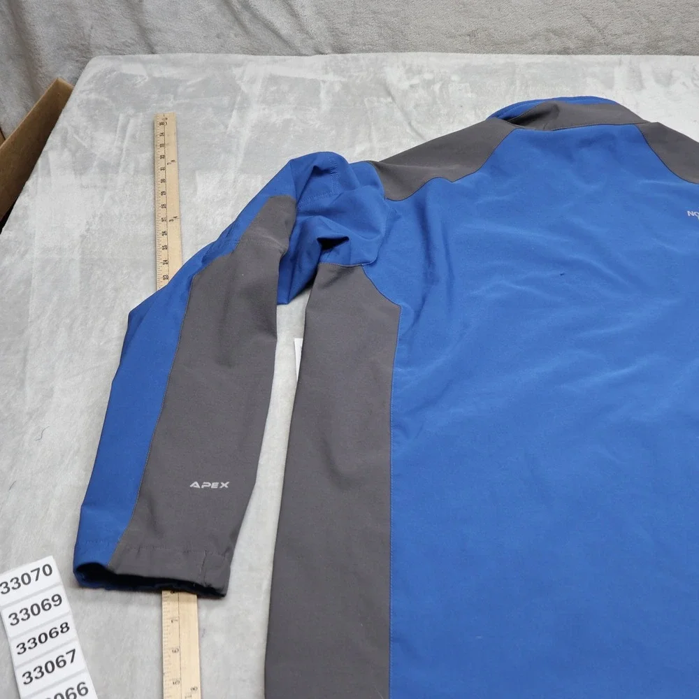 North Face Jacket Men XXL Blue Apex Softshell Rain Wind Full Zip Outdoor READ